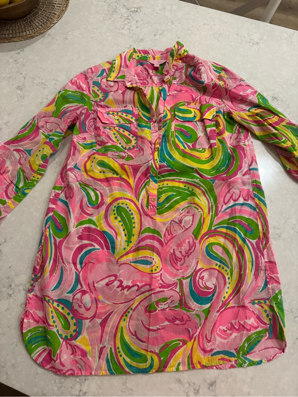 Lilly Pulitzer Pink Floral Button-Front Blouse